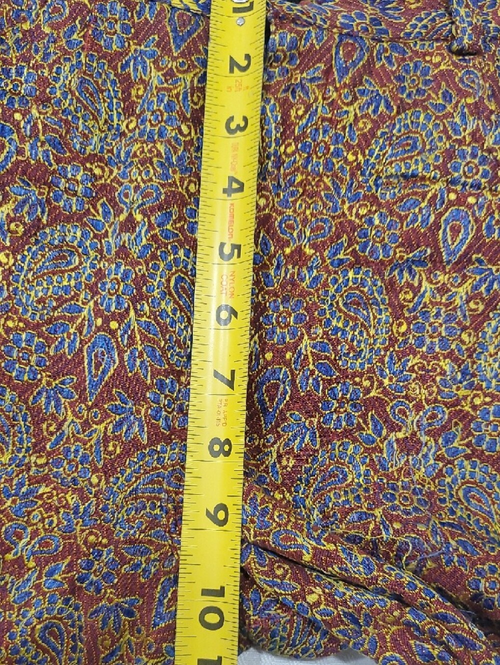 Boho Floral Border Chinos in Yellow & Brown - Picture 11 of 16